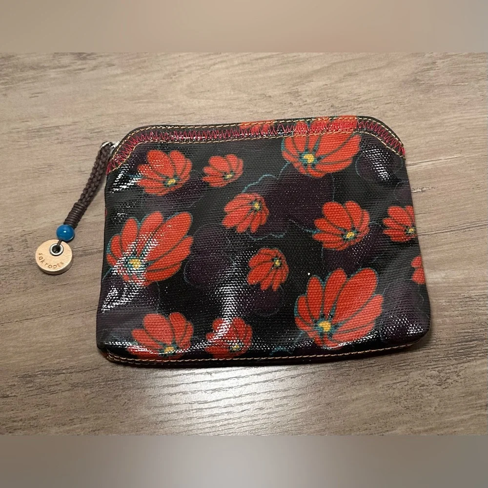 Sakroots Floral Cosmetic Makeup Bag Red &‎ Navy.